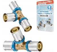 Rimex Pressfitting PEX Pieza en T 16 x 16, Acoplamiento a Presión Suave Contacto de Prensa Sólido Duradero Agua Potable Perfil de Presión U 1 Pieza