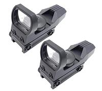 RimFly Mira Holográfica Pack de 2 Telescópica Airsoft Arma Punto Rojo 20 mm Alcance Lejano Pistola Táctica Apuntar Ajustable con Carriles Láser Rifle Retículo Escopeta Armas y Cubierta Deporte