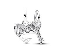 Rimgoris Charm de Plata de Ley 925 de para Pulseras de Mujer Collar lock&key I LOVE YOU Colgante de Regalo