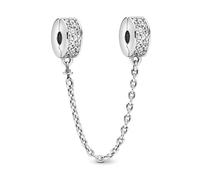 Rimgoris Charm Pandora Cadena de Seguridad con Strass Regalo Día de la Madre Compatible con Pulseras Pandora Moments Detalle Brillante para Mamá