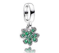 Rimgoris Charm Pandora Flor con Strass Verde Esmeralda | Regalo Día de la Madre Compatible con Pulseras Pandora Moments | Detalle Brillante para Mamá