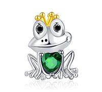 Rimgoris Plata de ley 925 Charm para mujeres pulseras collar Corona Princesa Rana Pulsera Collar