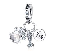 Rimgoris Plata de ley 925 Charm para mujeres pulseras collar Paw Bone Dangle Charm para pulseras collares