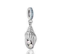 Rimgoris Pulseras de plata de ley 925 para mujer, serie Ocean, con colgante de concha de perla y circonitas, para el Día de la Madre