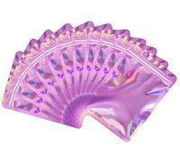 Rimiko 100 Piezas de Bolsas Aluminio Resellables, Bolsas Mylar, Bolsa Zip Hermética para Embalaje de Muestras, Venta al por Menor y Almacenamiento de Alimentos (Rosa Holográfico, 9 x 12 cm)