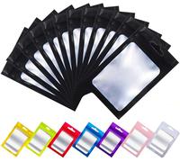 Rimiko 100 Piezas de Bolsas de Aluminio Resellables, Bolsas Mylar Herméticas Planas para Alimentos, Bolsas Pequeñas con Cierre Zip, Bolsas Plásticas para el Embalaje del Producto (Negro, 12x20cm)