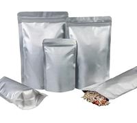 Rimiko 50 Piezas Bolsa Zip Aluminio de Pie para Alimentos, Bolsa Opaca Resellable y Termosellable, Bolsa de Mylar Herméticas Autocierre para Conservar de Granos Café, Dulces (Plateado,16x24cm)