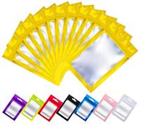 Rimiko 50 Piezas de Bolsas de Aluminio Resellables, Bolsas Mylar Herméticas Planas para Alimentos, Bolsas Pequeñas con Cierre Zip, Bolsas Plásticas para el Embalaje del Producto (Dorado, 7x10cm)
