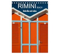 Rimini beach Umbrellas and cabins (Desk Calendar 2026 DIN A5 portrait), CALVENDO 12 Month DeskCalendar: The colors of the Rimini beach