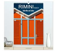 Rimini beach Umbrellas and cabins (High Quality Premium Wall Calendar 2026 DIN A2 portrait),CALVENDO 12 Month Wall Calendar: The colors of the Rimini beach