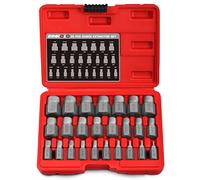 RIMKOLO Juego de extractores de tornillos de 25 piezas, extractores multispline Easy Out CR-MO para quitar pernos rotos, pernos, tornillos de enchufe
