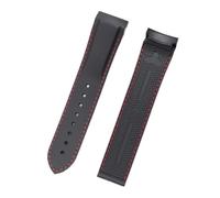 Rimmean 1 Correa de Reloj 20 mm y 22 con Extremo Curvo, Resistente al Agua, Deportiva, Accesorios for Pulseras(Black Red Strap,20mm)
