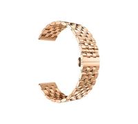 Rimmean 1 Correa de Reloj Acero Inoxidable 20 mm o 22 con Hebilla Plegable metálica y Accesorios for Pulsera(Rose Gold,22mm)