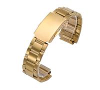 Rimmean 1 Correa de Reloj Acero Inoxidable con Cierre Plegable for F-91W AQ230 F84 F108 A168 AE1200 SGW400, Repuesto Pulsera for Hombre y Mujer(Gold)