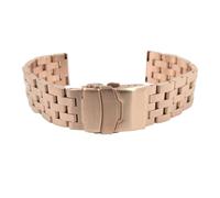 Rimmean 1 Correa de Reloj Acero Inoxidable con Interfaz Plana, Disponible en 18 mm, 20, 22 y 24 Incluye liberación(Rose Gold,22mm)