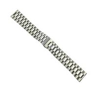 Rimmean 1 Correa de Reloj Acero Inoxidable Macizo 10 a 22 mm con Hebilla Plegable Universal y Cabezal Plano Curvo. Disponible en Tallas a(Silver,20mm)