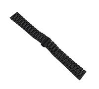 Rimmean 1 Correa de Reloj Acero Inoxidable Macizo 10 a 22 mm con Hebilla Plegable Universal y Cabezal Plano Curvo. Disponible en Tallas a(Black,22mm)