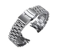 Rimmean 1 Correa de Reloj Acero Inoxidable Macizo 20 mm y 22 for Hombre, Deportiva for SKX007/SKX009 SRPD63K1 for brazaletes con Extremos curvos(20mm)
