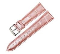 Rimmean 1 Correa de Reloj Blanca 14, 16, 18, 20 y 22 mm, Cuero Genuino, Pulsera Estuche(Pink,17mm)
