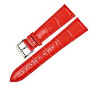 Rimmean 1 Correa de Reloj Blanca 14, 16, 18, 20 y 22 mm, Cuero Genuino, Pulsera Estuche(Red,17mm)