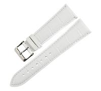 Rimmean 1 Correa de Reloj Blanca 14, 16, 18, 20 y 22 mm, Cuero Genuino, Pulsera Estuche(White,17mm)