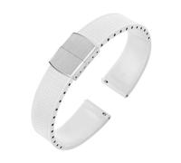 Rimmean 1 Correa de Reloj Caucho fluorado 20 a 22 mm, Cierre Plegable Ajustable, Repuesto Pulsera(White,22mmWith Buckle)