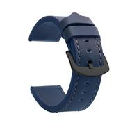 Rimmean 1 Correa de Reloj Deportiva Cuero Vintage con Hebilla Acero Inoxidable, 18 mm(Blue Black)