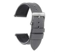 Rimmean 1 Correa de Reloj Lona 18 mm, 19, 20, 21 y 22 Correa Impermeable con Cierre liberación(Grey,22mmGold Buckle)