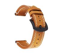 Rimmean 1 Correa de Reloj Piel Becerro auténtica Retro 18 mm, 19, 20, 21, 22 y 24(Yellwo Brown,18mm)
