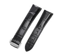 Rimmean 1 Correa Universal de Piel auténtica for Hombre y Mujer, 19 mm, 20, 21 22, con Hebilla Mariposa, Compatible Relojes Inteligentes(Black,19mmBlack Buckle)