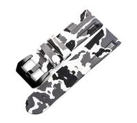 Rimmean 1 Correa Universal for Reloj de Pulsera, Color Azul Camuflaje Gris, Disponible en 20 mm, 22, 24 y 26(Camo White Black,24mm)