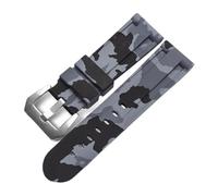 Rimmean 1 Correa Universal for Reloj de Pulsera, Color Azul Camuflaje Gris, Disponible en 20 mm, 22, 24 y 26(Camo Grey Silver,26mm)