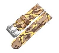 Rimmean 1 Correa Universal for Reloj de Pulsera, Color Azul Camuflaje Gris, Disponible en 20 mm, 22, 24 y 26(Camo Yellow Silver,24mm)