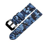Rimmean 1 Correa Universal for Reloj de Pulsera, Color Azul Camuflaje Gris, Disponible en 20 mm, 22, 24 y 26(Camo Blue Black,26mm)