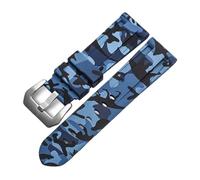 Rimmean 1 Correa Universal for Reloj de Pulsera, Color Azul Camuflaje Gris, Disponible en 20 mm, 22, 24 y 26(Camo Blue Silver,22mm)