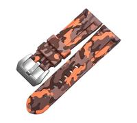 Rimmean 1 Correa Universal for Reloj de Pulsera, Color Azul Camuflaje Gris, Disponible en 20 mm, 22, 24 y 26(Camo Orange Silver,24mm)