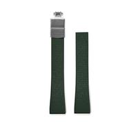 Rimmean 1 Pieza de 20 mm y 22 for Correa Reloj CTS FKM con Cierre Resorte Hebilla(Green-Silver Buckle,22mm)