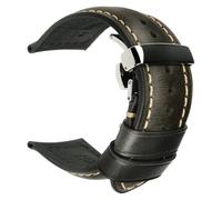 Rimmean 1 Pieza de Accesorios for Reloj, Correa Piel Vaca 18-26 mm, Cierre Hebilla Mariposa, Pulsera, cinturón(Light Black,23mm)