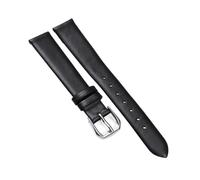 Rimmean 1 Pulsera de Reloj Cuero Genuino for Mujer, Correa Universal pequeña 6 mm, 8, 10, 12, 13, 14, 15, 16 y 17(Black,12mm)
