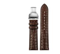 Rimmean 1 Pulsera marrón y Negra for Hombre Mujer, Correa de Piel cocodrilo Azul, 16 mm, 17, 18 19(Brown SK,16mm)