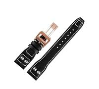 Rimmean 1 Unidad. Correa de Piel auténtica for Reloj Inteligente IWC Pilot, Brazalete Vacuno con Hebilla Plegable for Hombre y Mujer (Tallas 20/21/22)(A-O,22mm)