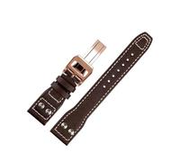 Rimmean 1 Unidad. Correa de Piel auténtica for Reloj Inteligente IWC Pilot, Brazalete Vacuno con Hebilla Plegable for Hombre y Mujer (Tallas 20/21/22)(A-R,22mm)