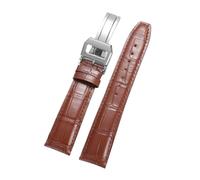 Rimmean 1 Unidad de Correa Piel Becerro auténtica for Galaxy Watch 7/6/5/4, 20 mm, 21, 22, Pulsera for Hombre con Hebilla Mariposa(Brown,20mmRose Gold Buckle)