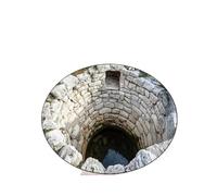 Rimmean 1pc 3D Tunnel Rug Round Optical Illusion Stone Carpet Modern Living Room Bedroom Garden Areas(4,80x80cm)