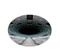 Rimmean 1pc 3D Tunnel Rug Round Optical Illusion Stone Carpet Modern Living Room Bedroom Garden Areas(1,80x80cm)