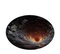 Rimmean 1pc 3D Tunnel Rug Round Optical Illusion Stone Carpet Modern Living Room Bedroom Garden Areas(3,80x80cm)