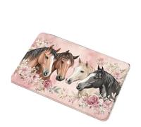 Rimmean Alfombra De Caballo Arte Popular Sueco, Ducha Antideslizante, Adecuada for Sala Estar, Puertas Dormitorio, Decoración Bienvenida for El Hogar, 1 Ud(2,30x50cm)