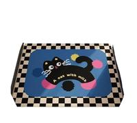 Rimmean Alfombra De Gato Negro con Dibujos Animados, Felpudo Ligero, Cálida for Dormitorio, Decoración del Hogar, Sala Estar, 1 Ud(SJR5,40X60CM 1.3X2FT)