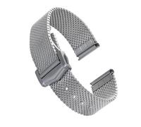 Rimmean Correa de Malla metálica Acero Inoxidable 316L for Reloj, Pulsera Plateada 20 mm, Accesorio Repuesto Unisex(18mm)