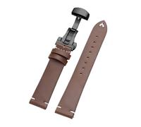 Rimmean Correa de Piel Becerro for Reloj, Color marrón Oscuro, for Hombre y Mujer, 18, 20 22 mm(DeepBrown-Black,18mm)